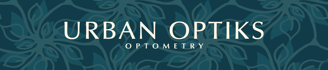 Urban Optiks Optometrry Logo on floral background